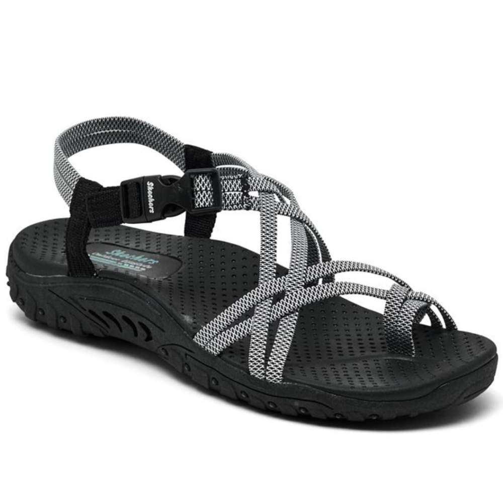 Skechers Women Reggae Outdoor Hiking Loop Toe Sandals shoes sz 10